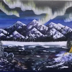 aurora lights painting