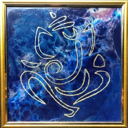 ganesha in blue painting