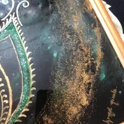 krishna feather painting