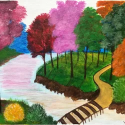 Fall Forest Painting Landscape Original wall Art