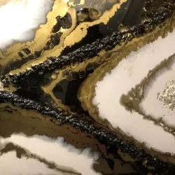 Handmade Feng Shui crystal lotus painting