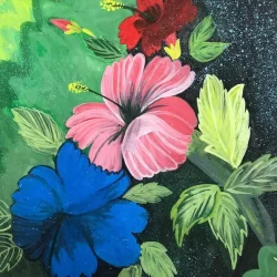 Hibiscus flower watercolour art