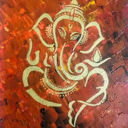 Original Ganesha Painting-Modern Contemporary Indian Wall Art