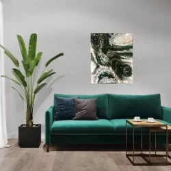 green gold resin art