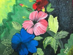 Hibiscus flower watercolour art