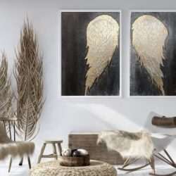 Gold Leaf Angel Wings Wall Décor