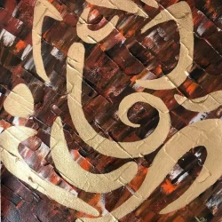 Ganesha Red Gold Painting