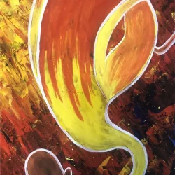 Ganesha Red and Yellow Painting