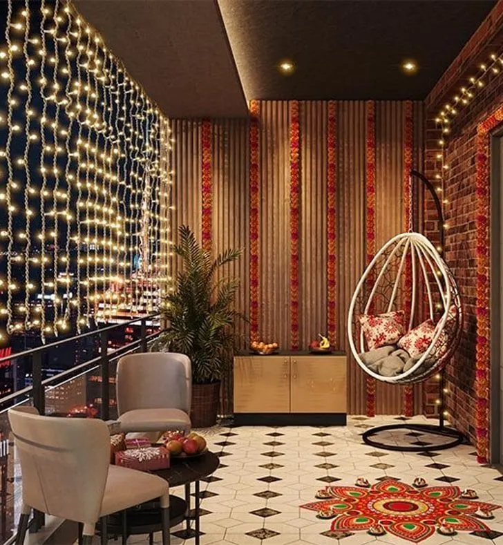 Outdoor Space Transformation with Diwali Charm