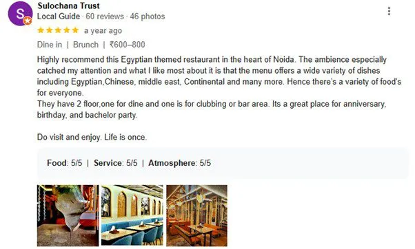 review for egypt restaurant