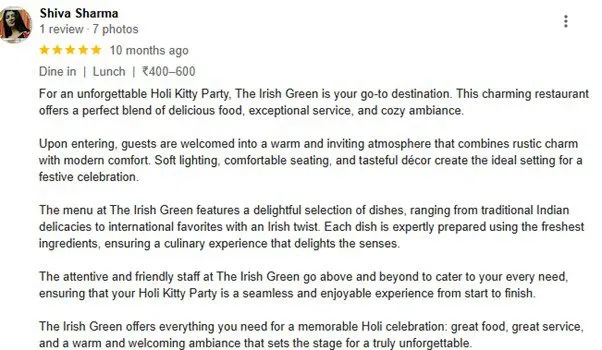 review for the irish green