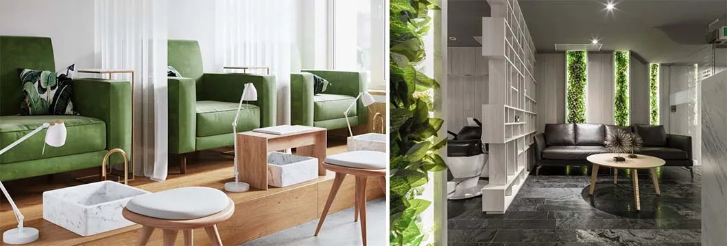 spa and salon interiors