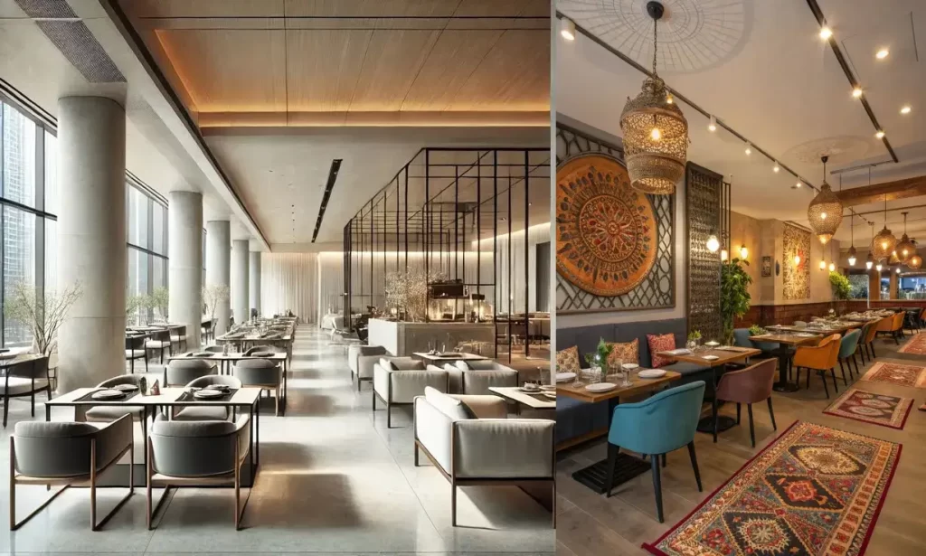minimalist vs themed restaurant design