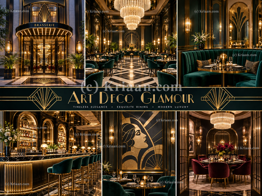 Art Deco Glamour Restaurant Interiors